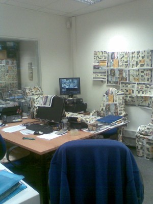 Tohle sice není domácí mazlíček, ale tip, jak se pomstít šéfovi.....v práci byla nuda :-) (zabalené do novin byly i kancelářské sponky)